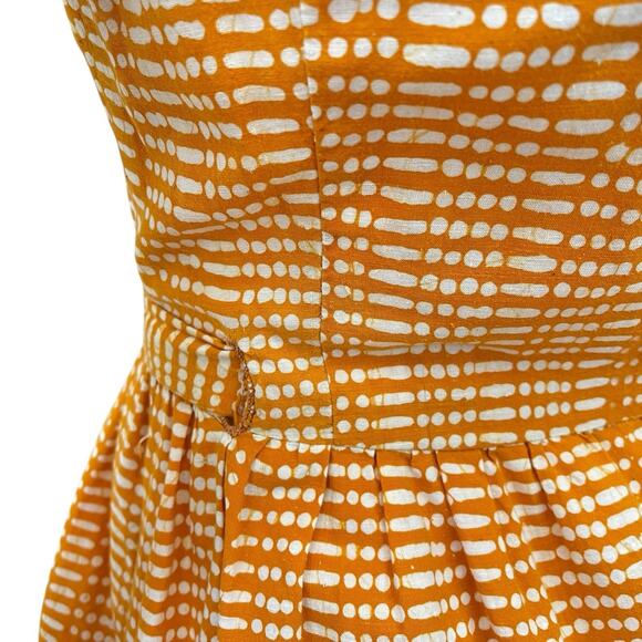 Vintage 1960’s Handmade Tangerine Cotton Wrap Dress, Medium - Picture 8 of 10